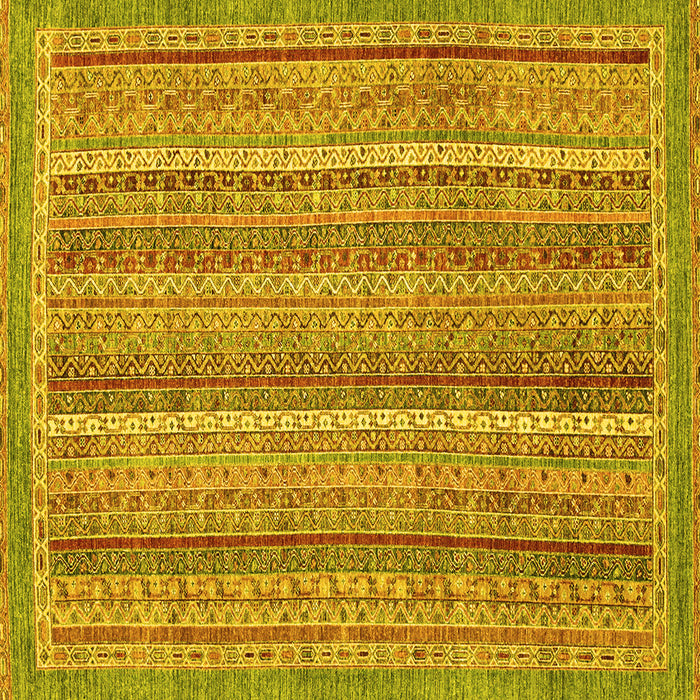 Square Oriental Yellow Modern Rug, abs2401yw