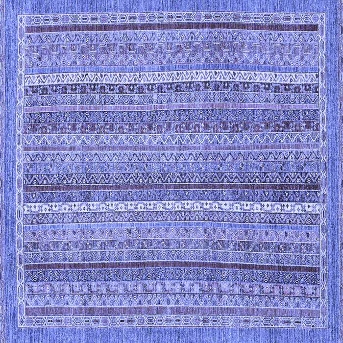 Square Machine Washable Oriental Blue Modern Rug, wshabs2401blu
