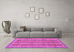 Machine Washable Oriental Pink Modern Rug in a Living Room, wshabs2401pnk