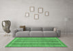 Machine Washable Oriental Emerald Green Modern Area Rugs in a Living Room,, wshabs2401emgrn