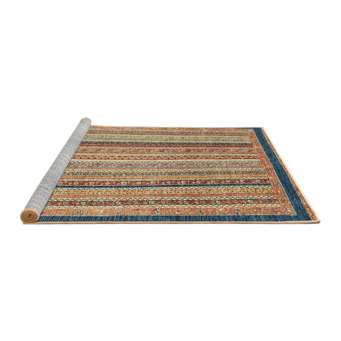 Sideview of Machine Washable Abstract Chestnut Brown Rug, wshabs2402