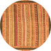 Round Oriental Orange Modern Rug, abs2402org