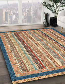 Machine Washable Abstract Chestnut Brown Rug in a Family Room, wshabs2402