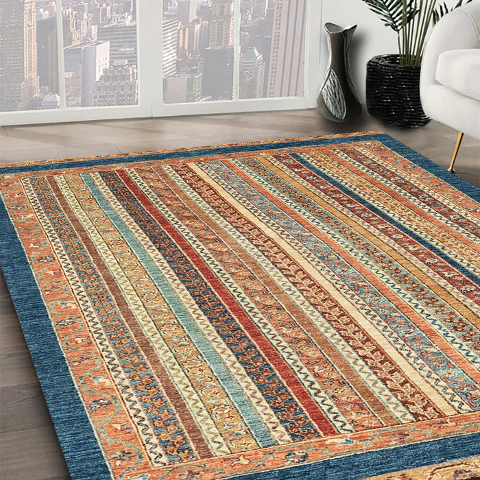 Machine Washable Abstract Chestnut Brown Rug in a Family Room, wshabs2402