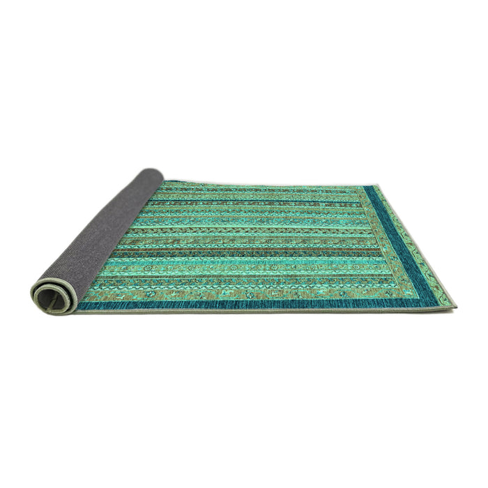 Sideview of Oriental Turquoise Modern Rug, abs2402turq