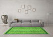 Machine Washable Oriental Green Modern Area Rugs in a Living Room,, wshabs2402grn