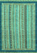 Machine Washable Oriental Turquoise Modern Area Rugs, wshabs2402turq