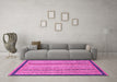 Machine Washable Oriental Pink Modern Rug in a Living Room, wshabs2402pnk