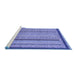 Sideview of Machine Washable Oriental Blue Modern Rug, wshabs2402blu