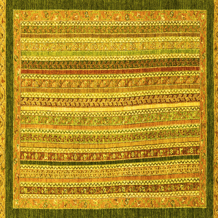 Square Oriental Yellow Modern Rug, abs2402yw