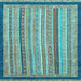 Square Oriental Light Blue Modern Rug, abs2402lblu