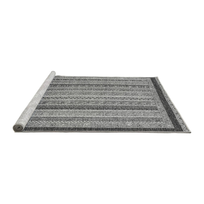 Sideview of Machine Washable Oriental Gray Modern Rug, wshabs2402gry