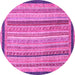 Round Oriental Pink Modern Rug, abs2402pnk