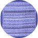 Round Oriental Blue Modern Rug, abs2402blu