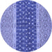 Round Oriental Blue Modern Rug, abs2403blu