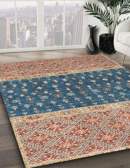 Machine Washable Abstract Sand Brown Rug in a Family Room, wshabs2403