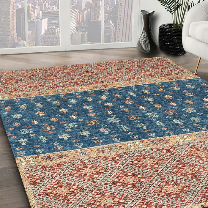 Machine Washable Abstract Sand Brown Rug in a Family Room, wshabs2403