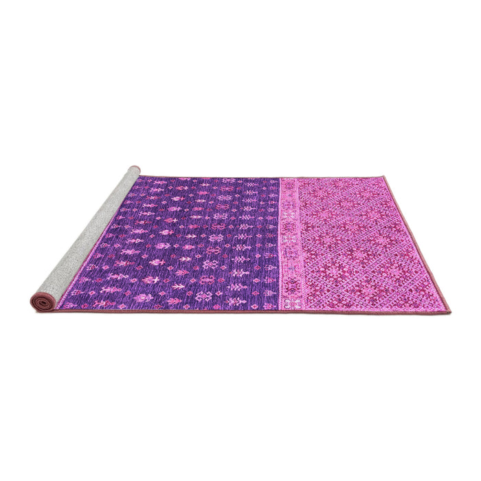 Sideview of Machine Washable Oriental Pink Modern Rug, wshabs2403pnk