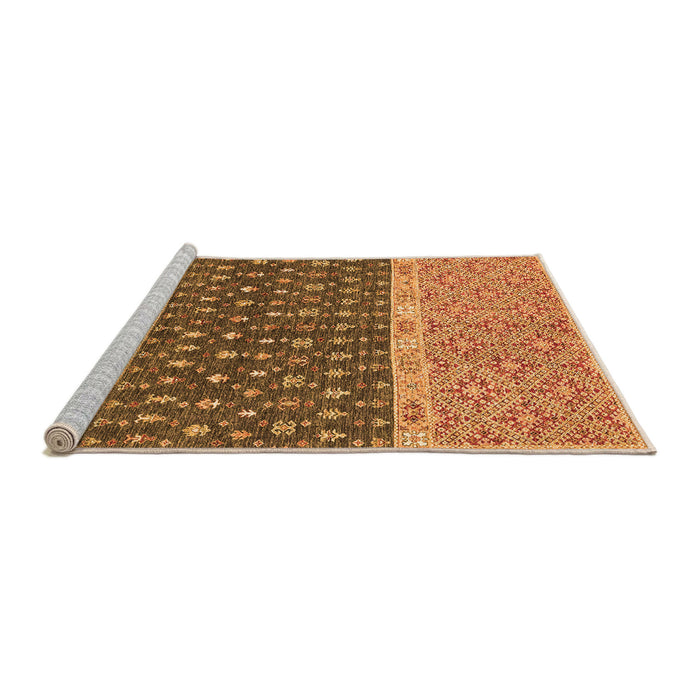 Sideview of Machine Washable Oriental Orange Modern Area Rugs, wshabs2403org