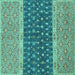 Square Oriental Turquoise Modern Rug, abs2403turq