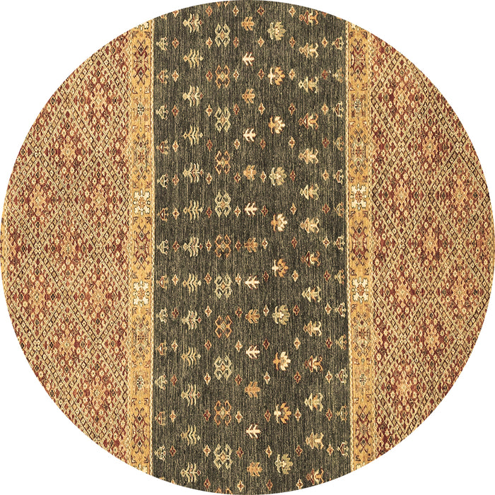 Round Oriental Brown Modern Rug, abs2403brn