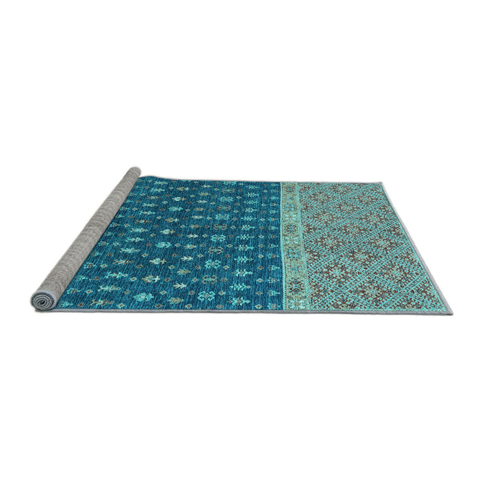 Sideview of Machine Washable Oriental Light Blue Modern Rug, wshabs2403lblu