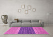 Machine Washable Oriental Pink Modern Rug in a Living Room, wshabs2403pnk