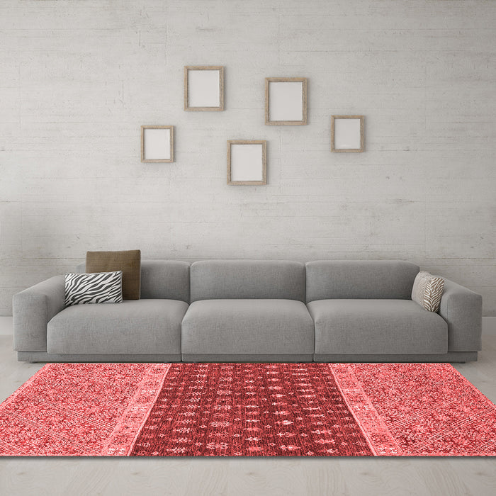 Modern Red Washable Rugs