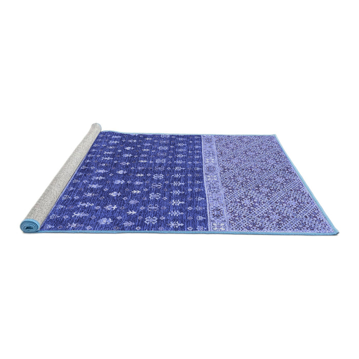 Sideview of Machine Washable Oriental Blue Modern Rug, wshabs2403blu