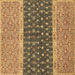 Square Machine Washable Oriental Brown Modern Rug, wshabs2403brn