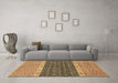 Machine Washable Oriental Brown Modern Rug in a Living Room,, wshabs2403brn