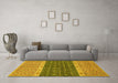 Machine Washable Oriental Yellow Modern Rug in a Living Room, wshabs2403yw