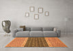 Machine Washable Oriental Orange Modern Area Rugs in a Living Room, wshabs2403org