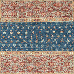 Square Abstract Sand Brown Oriental Rug, abs2403