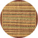 Round Oriental Brown Modern Rug, abs2404brn