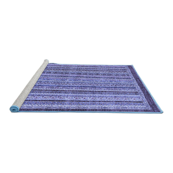 Sideview of Machine Washable Oriental Blue Modern Rug, wshabs2404blu