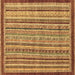 Square Machine Washable Oriental Brown Modern Rug, wshabs2404brn