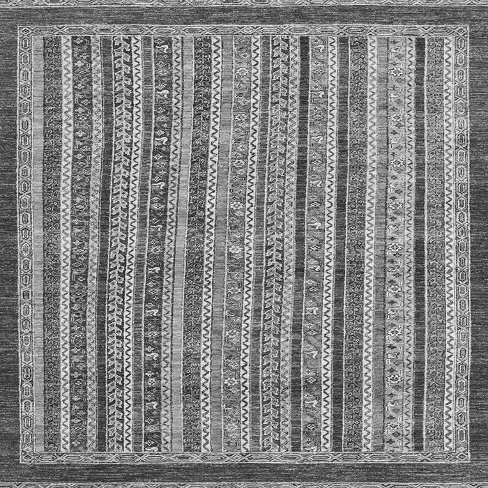 Square Machine Washable Oriental Gray Modern Rug, wshabs2404gry