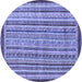 Round Oriental Blue Modern Rug, abs2404blu