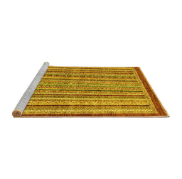 Sideview of Machine Washable Oriental Yellow Modern Rug, wshabs2404yw