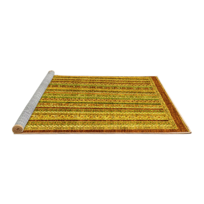 Sideview of Machine Washable Oriental Yellow Modern Rug, wshabs2404yw