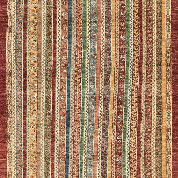 Machine Washable Abstract Brown Green Rug, wshabs2404