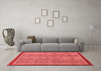 Machine Washable Oriental Red Modern Rug, wshabs2404red