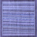 Square Machine Washable Oriental Blue Modern Rug, wshabs2404blu