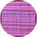 Round Oriental Purple Modern Rug, abs2404pur