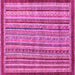 Square Machine Washable Oriental Pink Modern Rug, wshabs2404pnk