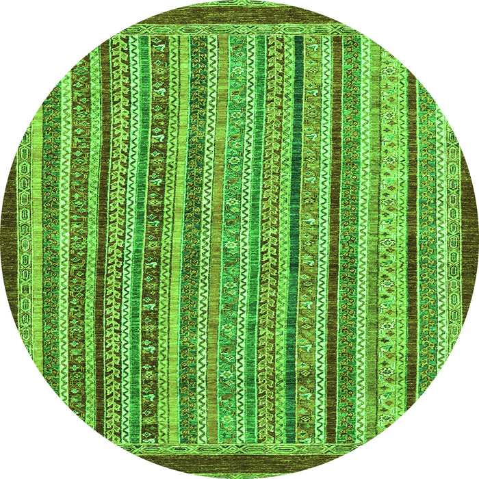 Round Oriental Green Modern Rug, abs2404grn