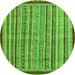 Round Oriental Green Modern Rug, abs2404grn