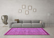 Machine Washable Oriental Purple Modern Area Rugs in a Living Room, wshabs2404pur