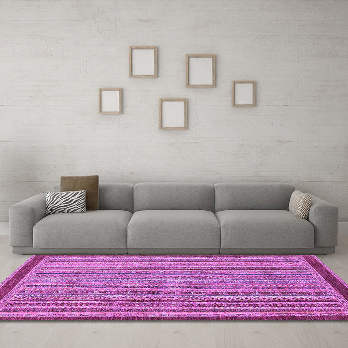 Machine Washable Oriental Purple Modern Area Rugs in a Living Room, wshabs2404pur
